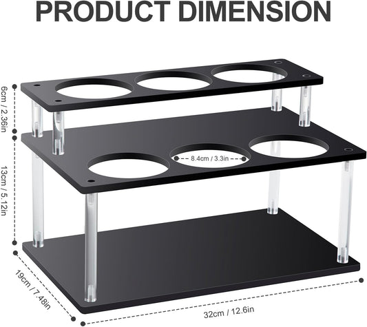 Acrylic Coffee Syrup Organizer, 2 Tier Coffee Syrup Rack (6 Bottle Capacity), Syrup Bottle Holder Stand for Coffee Bar, Kitchen Countertop Syrups, Condiments and Wine (Transparent)