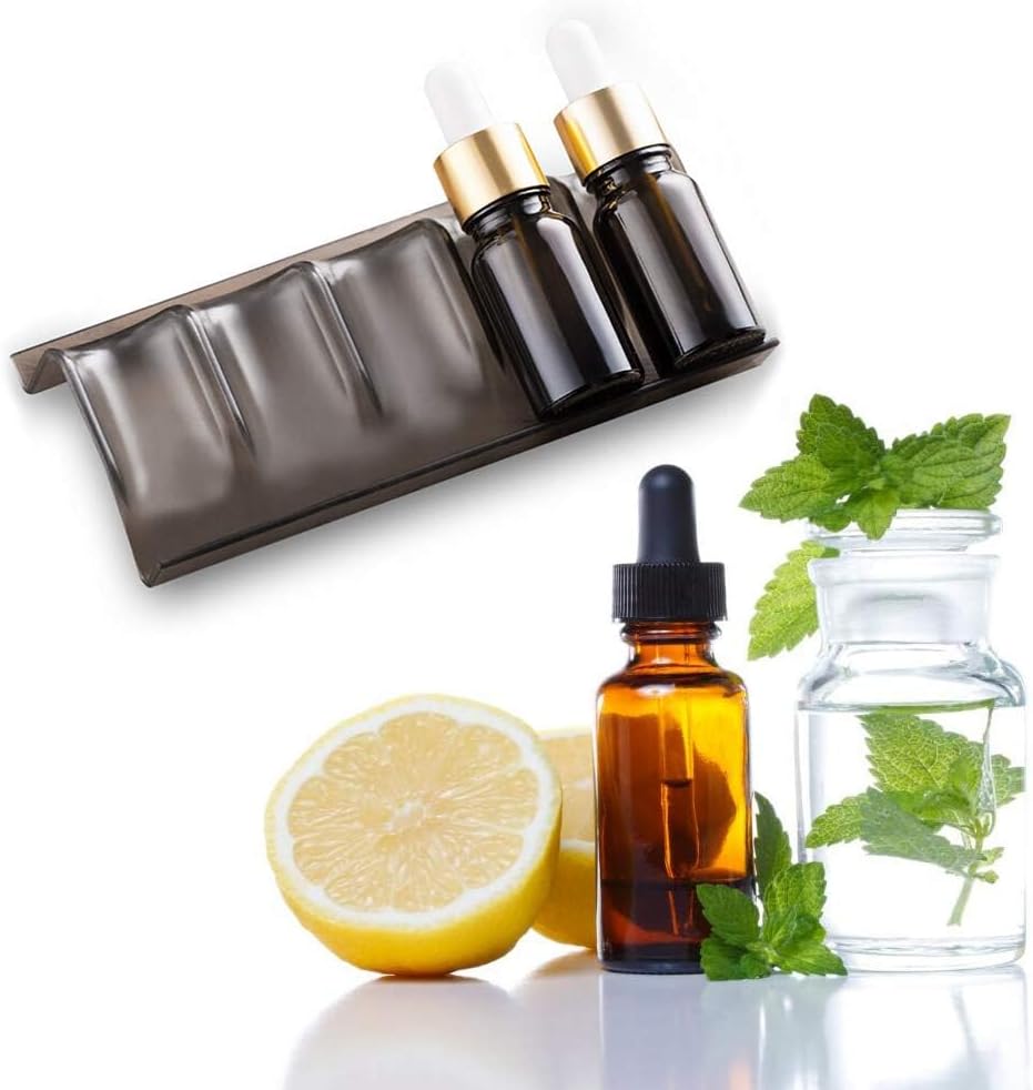 Essential Oils Shelf - Black Storage Rack with Drawer, Holds Oils (5ML-20ML)