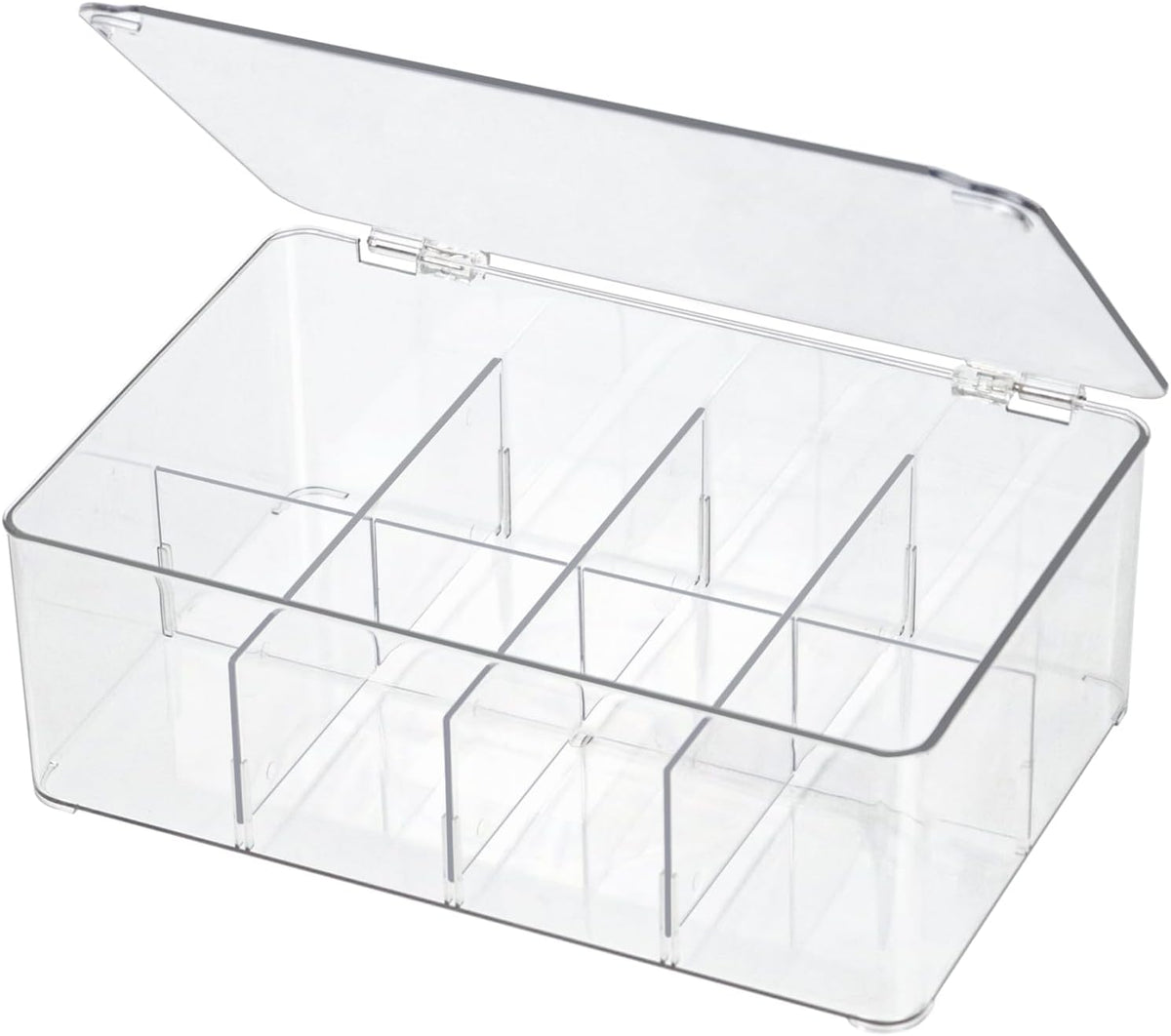 ZEXALOR Clear Tea Bag Organizer, Dresser Organizers Drawer Organzier Storage Container with Removable Dividers, Plastic Storage Bin with Lid, Organizer for Scarves Ties Bras