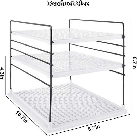 YAYODS 2 Pack Foil and Plastic Wrap Organizer, Kitchen Wrap Organizers and Storage Rack, 3 Tier Aluminum Foil Storage Organizer for Foil, Saran Wrap, 10.6 x 8.7 x 8.7 Inch
