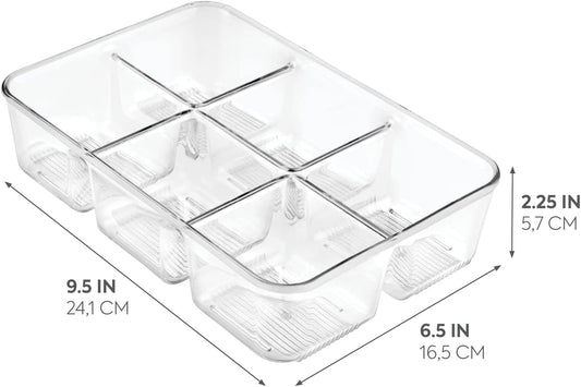 iDesign Clear Tea Bag & Sugar Packet Organizer for Drawer, Cabinet or Kitchen Countertop