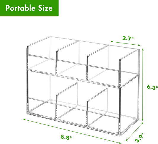 BEYGORM Acrylic Tea Bag Organizer for 216 Tea Packets, No Assembly Required, Display Holder for Countertop, Vertical Tea Bag Caddy for Cabinet, Tea bar Accessories, Teabags Storage Containers