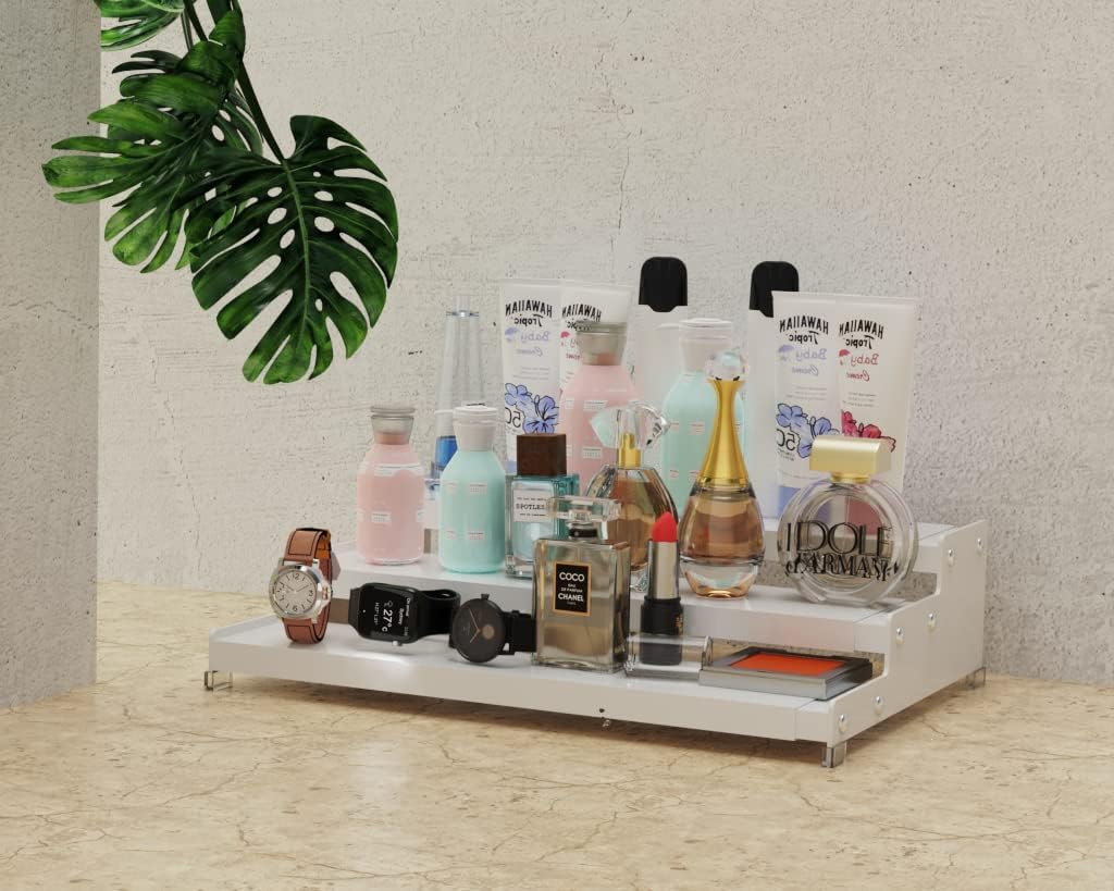 Jojocross Spice Rack Organizer for Cabinet, 3 Tier Expandable Spices Storage, Great for Kitchen Cabinets, Cupboard,Pantry and Countertop More /White