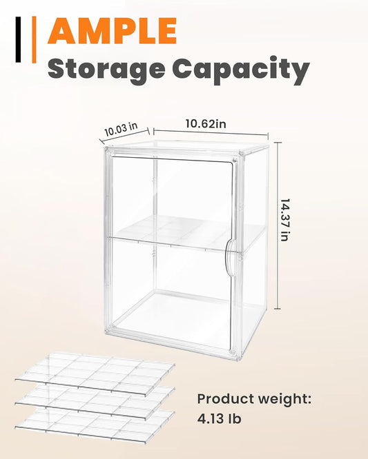 Bread Box,Large Bread Boxs for Kitchen Countertop - 4 Layers Adjustable Bread Storage Container, Clear Boxes for Kitchen Counter, Breads Box Airtight,Bread Holder,Perfect for Bagel, Muffins