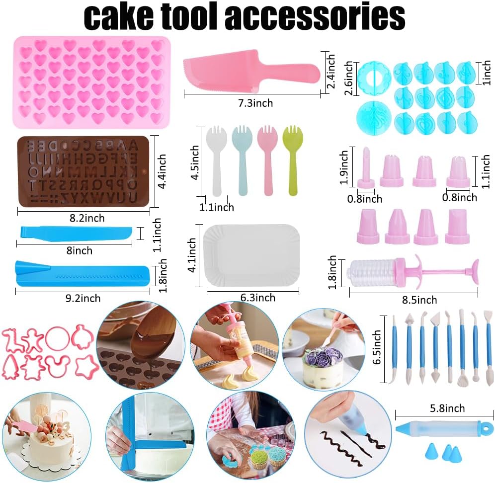 ake Decorating Kit, Cake Decorating Supplies With Cake Carrier Holder Springform Pan Sets 3-Layer Toolbox Organizer Icing Piping Nozzles Cake Rotating Turntabl Baking Supplies Set Tools