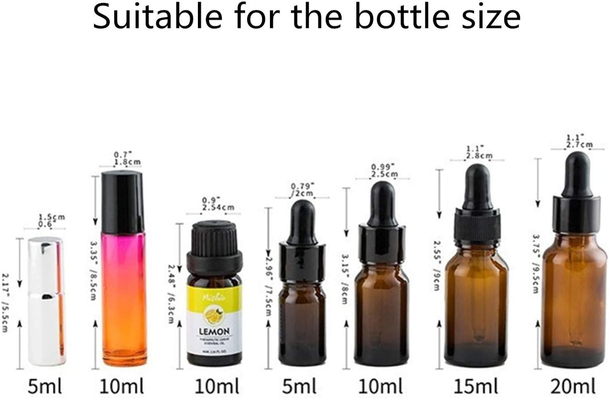 HAN SHENG 8 Pcs Expandable Essential Oil Organizer Rack, Essential Oil Display Stand Adjustable Countertop Storage Racks for 5-15ml Bottles (Black)