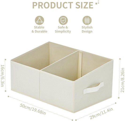 DIMJ Closet Storage Bins - Fabric Storage Baskets for Shelves, Collapsible Closet Organizers and Storage with Handles, Trapezoid Shelf Organization Storage Cubes for Purse, Toys, Books, Towel, Socks