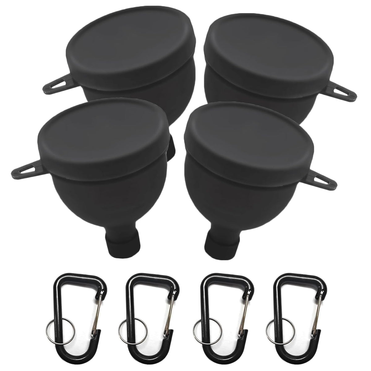 2 Pack Premium Protein Powder Containers - Portable Pre Workout and Protein Funnels for Filling Water Bottles, Shaker Bottles w/Protein Powder,with Sturdy Carabiners(50ml)