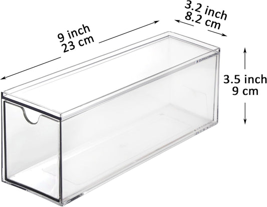 Youngever 3 Drawers Plastic Kitchen Pantry Stackable Storage Organizer, Plastic Tea Packet Organizers, Stackable Tea Bag Holder, 9" x 3" x 3.5"