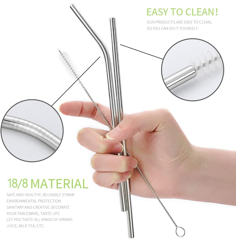 Portable Reusable Travel Utensils Silverware with Case,Travel Camping Cutlery set,Chopsticks and Straw, Flatware Cutlery with Case, Stainless steel Utensil set Top (Black)