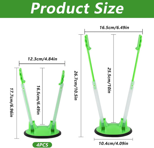4 Pcs Baggy Rack Filling Stand Freezer Bag Holder Green | Ziplock & Food Storage Bag Holder for Meal Prep. Easy Fill Stand for Plastic Bags, Kitchen Gadgets Organizer.