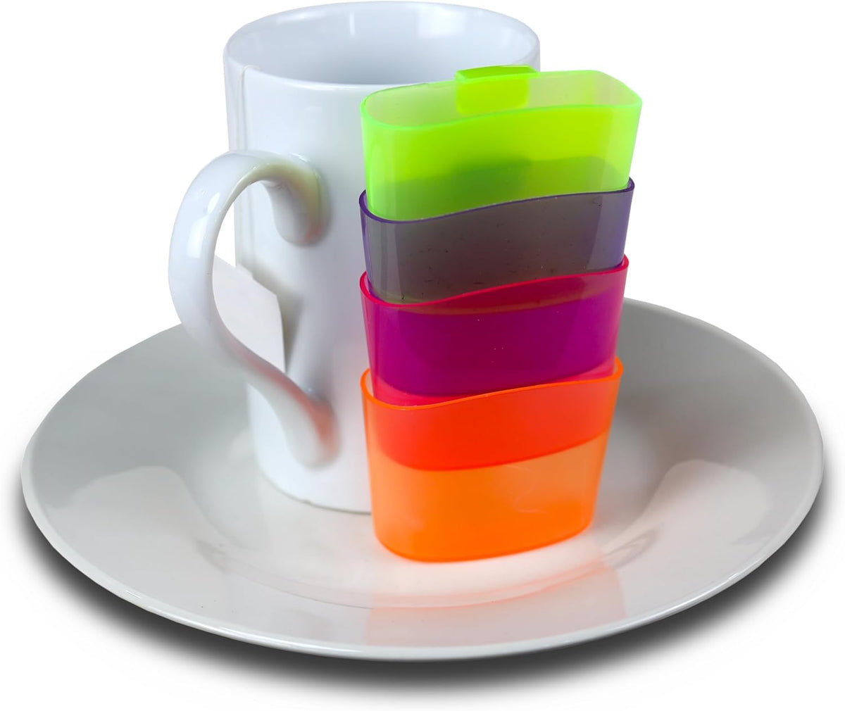 Hook on Mug Plastic Tea Bag Holder Set