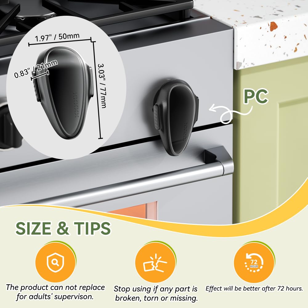 1 PC Child Safety Oven Door Lock, Childproof Oven Front Lock, Heat-Resistant Material, Durable & Easy to Install (Black)