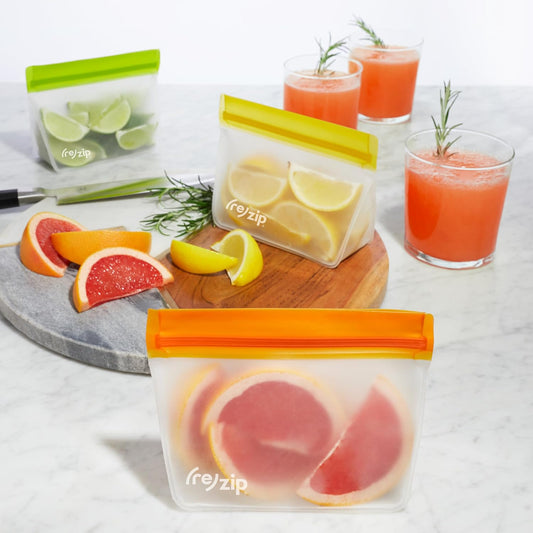 ( Reusable Stand-Up Snack Bags, Leakproof, 8 oz, 5-Pack, Multicolor