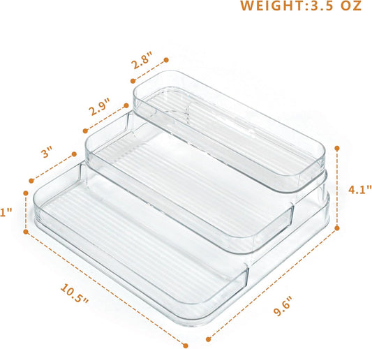 3-Tier Acrylic Spice Rack Organizer for Cabinet and Kitchen – Cabinet & Countertop Storage for Spices, Seasonings, Pantry, Perfume & Medicine (1 Pack)