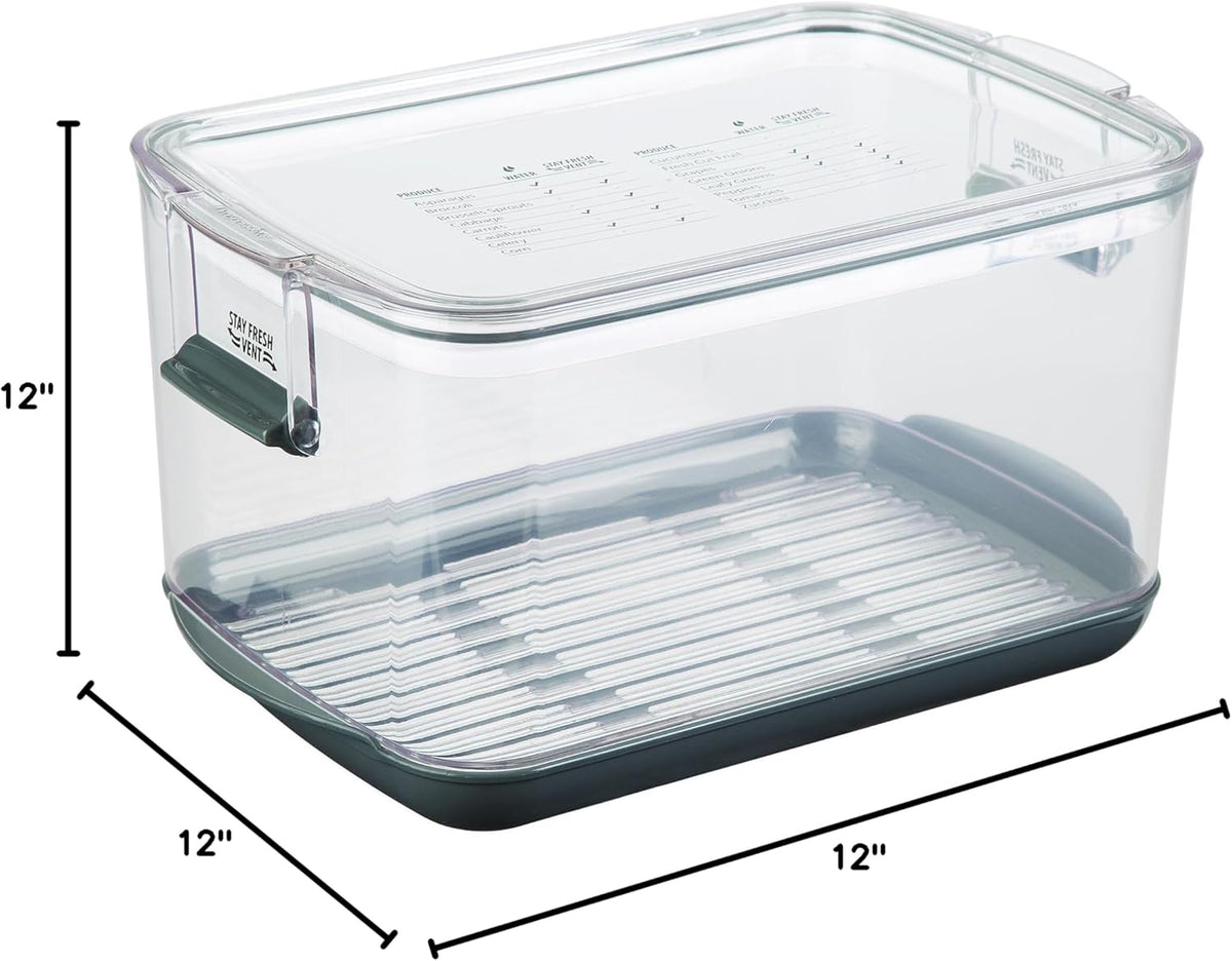 Prepworks ProKeeper Food Fresh Produce Storage Container Set, 5- Piece, Clear Containers with Gray Sealed Tight Lids