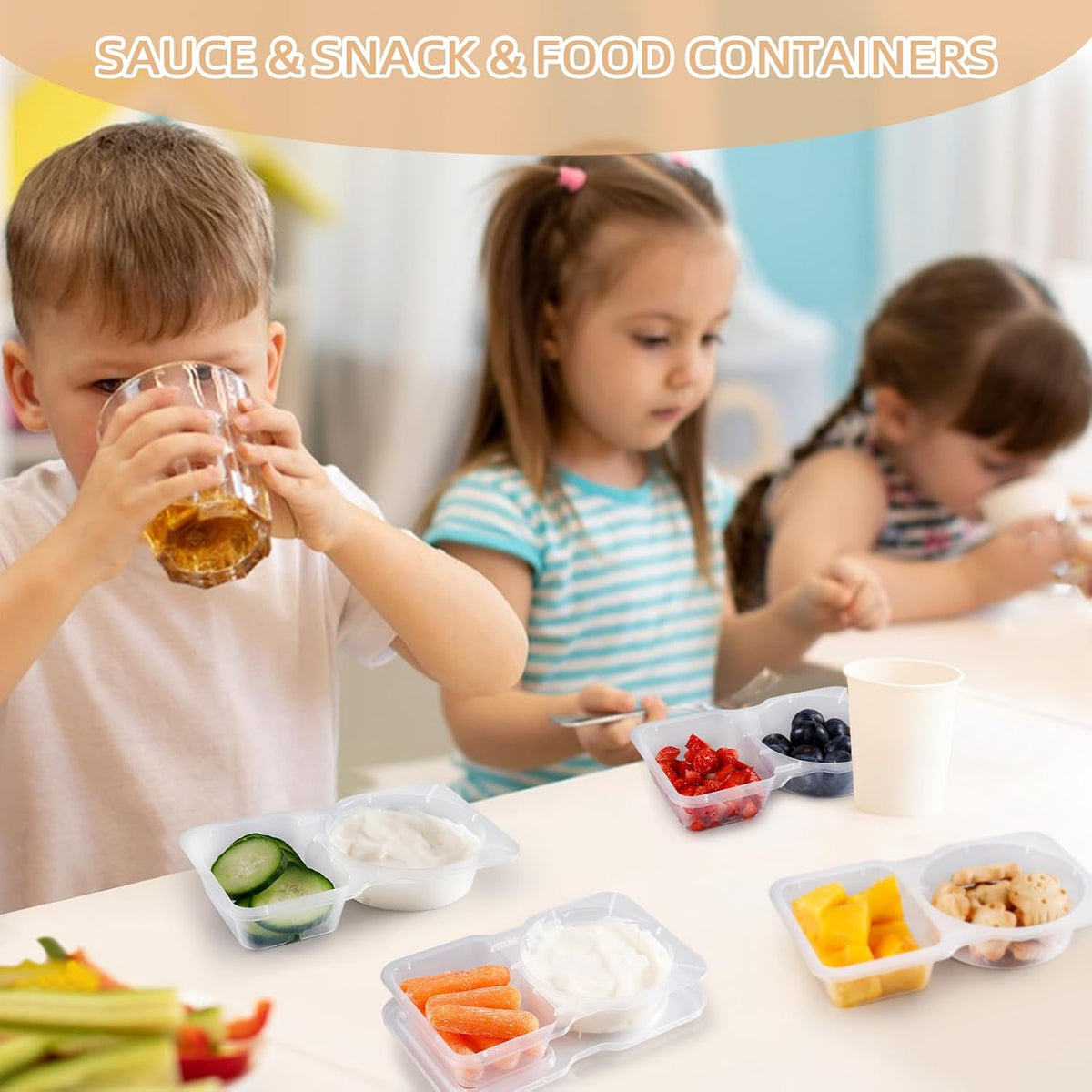 Reusable Snack Containers with Lids: Snack Pack Containers 20Pcs - Snackle Box Container Portion Control - Meal Prep Containers - Double Compartment Snack Containers for Travel - Camping Essentials