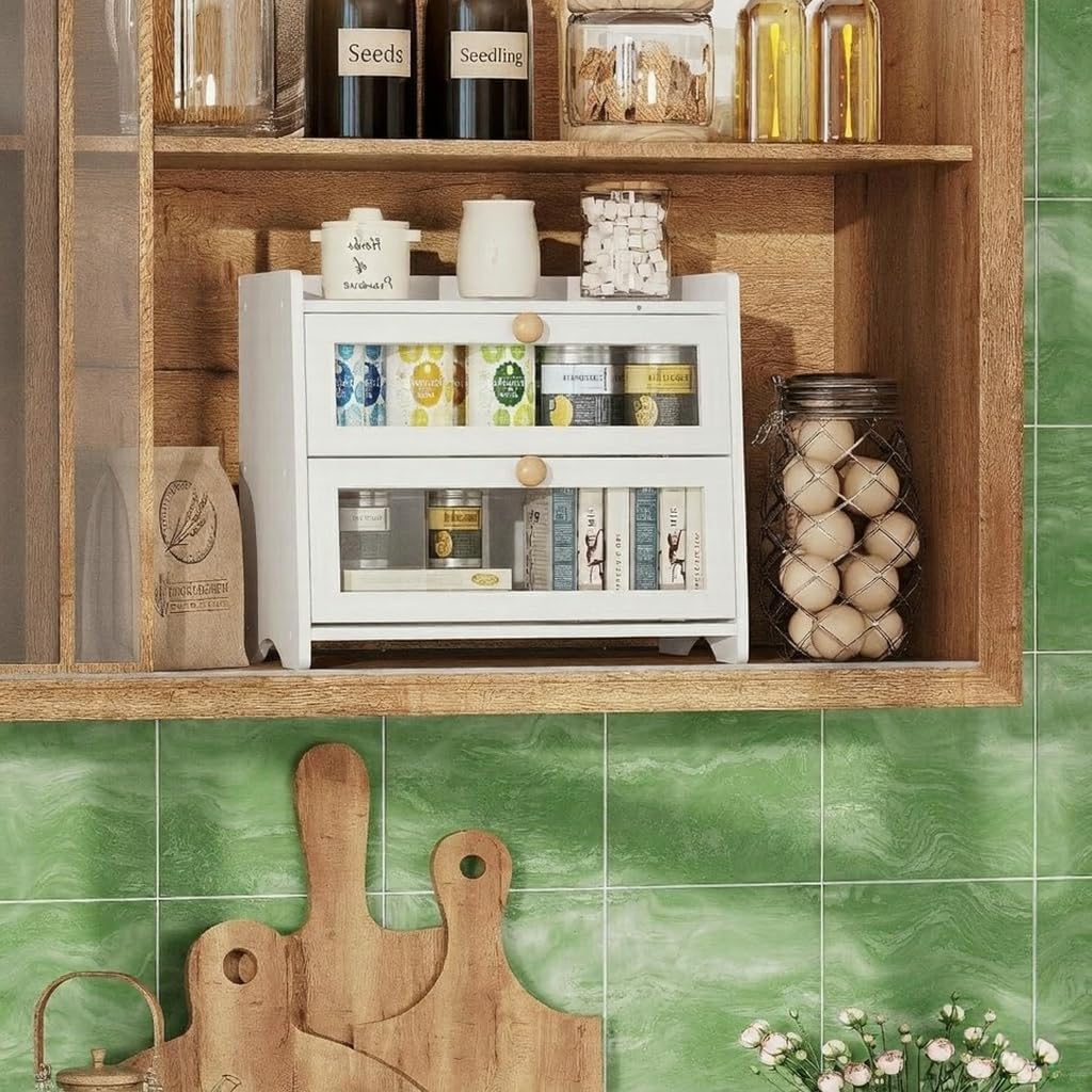 BAMBANG Bread Box for Kitchen Countertop, Extra Large Bamboo Bread Storage Container for Homemade Bread, Double Layer Sourdough Breadox, Bread Bin Organizer for Counter Cabinet Pantry, Brown