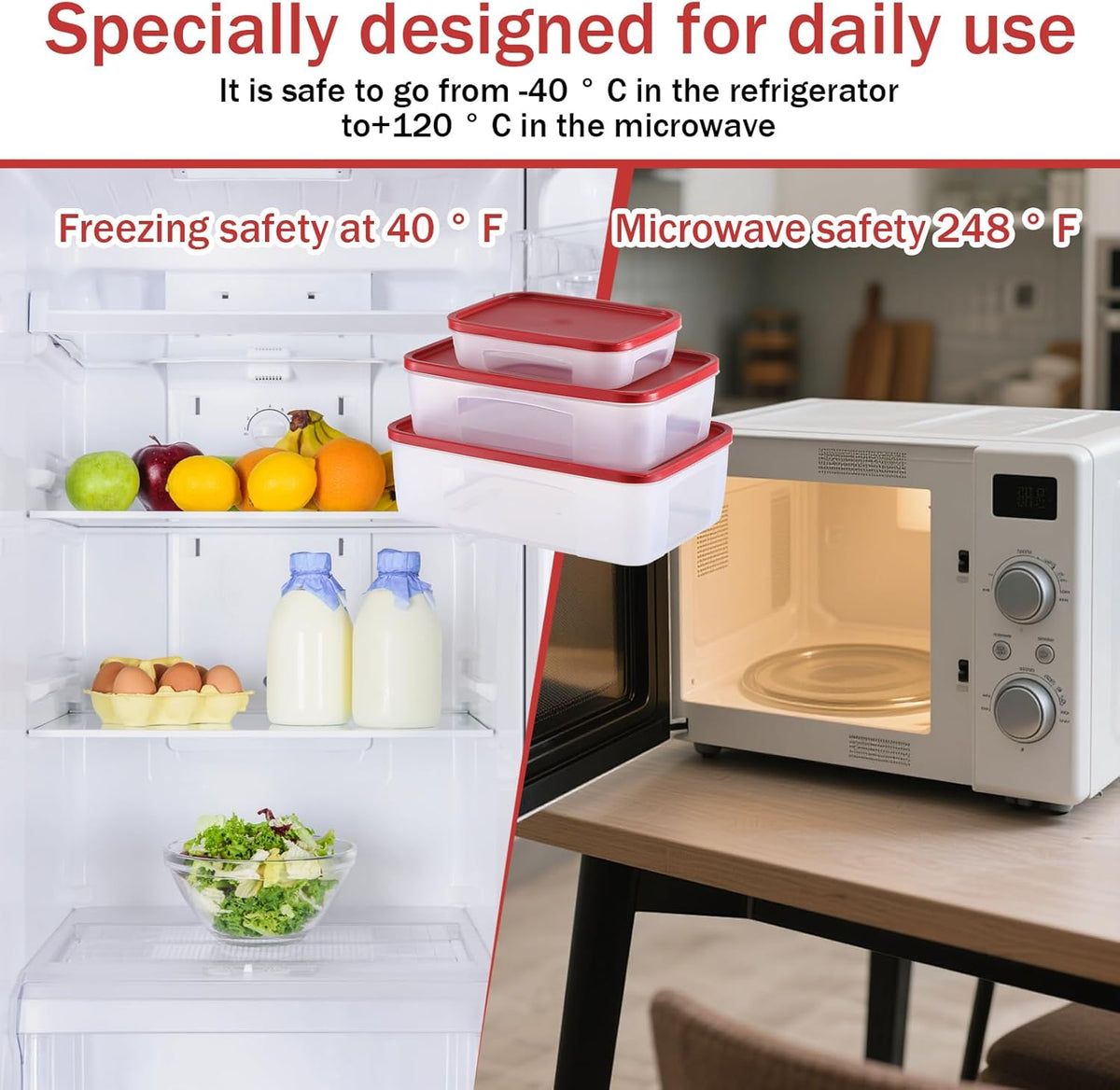 3 Pcs Cookie Storage Containers Square Plastic Food Containers with Airtight Lids Stackable Microwave & Freezer Safe Storage Boxes for Baked Goods Cookies and Meal Prep
