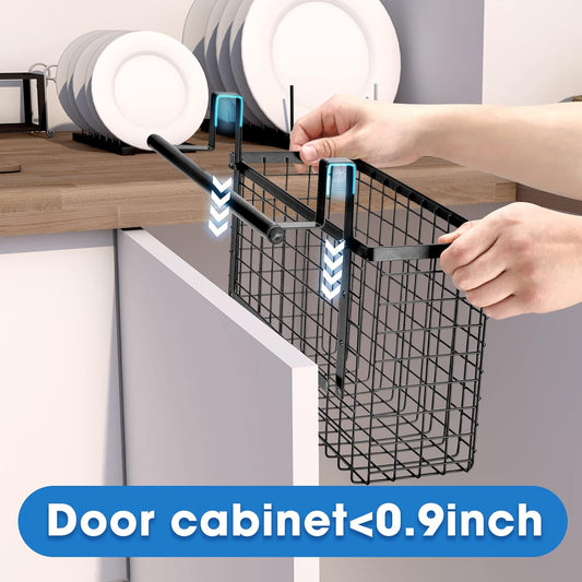 YMCCOOL 2 Pack Cabinet Door Organizer,Over The Cabinet Door Organizer with Towel Bars,Hang Over Cabinet Door Storage, Kitchen Cabinet Door Organizer for Cutting Board, Baking Sheet, Foil, Plastic Wrap
