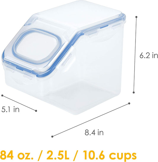 LOCK & LOCK Easy Essentials Food lids (flip-top) / Pantry Storage/Airtight containers, BPA Free, top-16.5 Cup-for Cereal, Clear