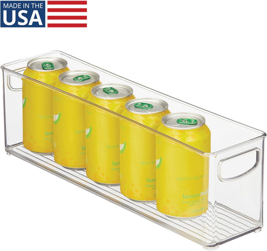 InterDesign iDesign Plastic Stackable Pantry Bin - Storage Bin with Handles for Cabinets or Fridge - Set of 2 - Clear