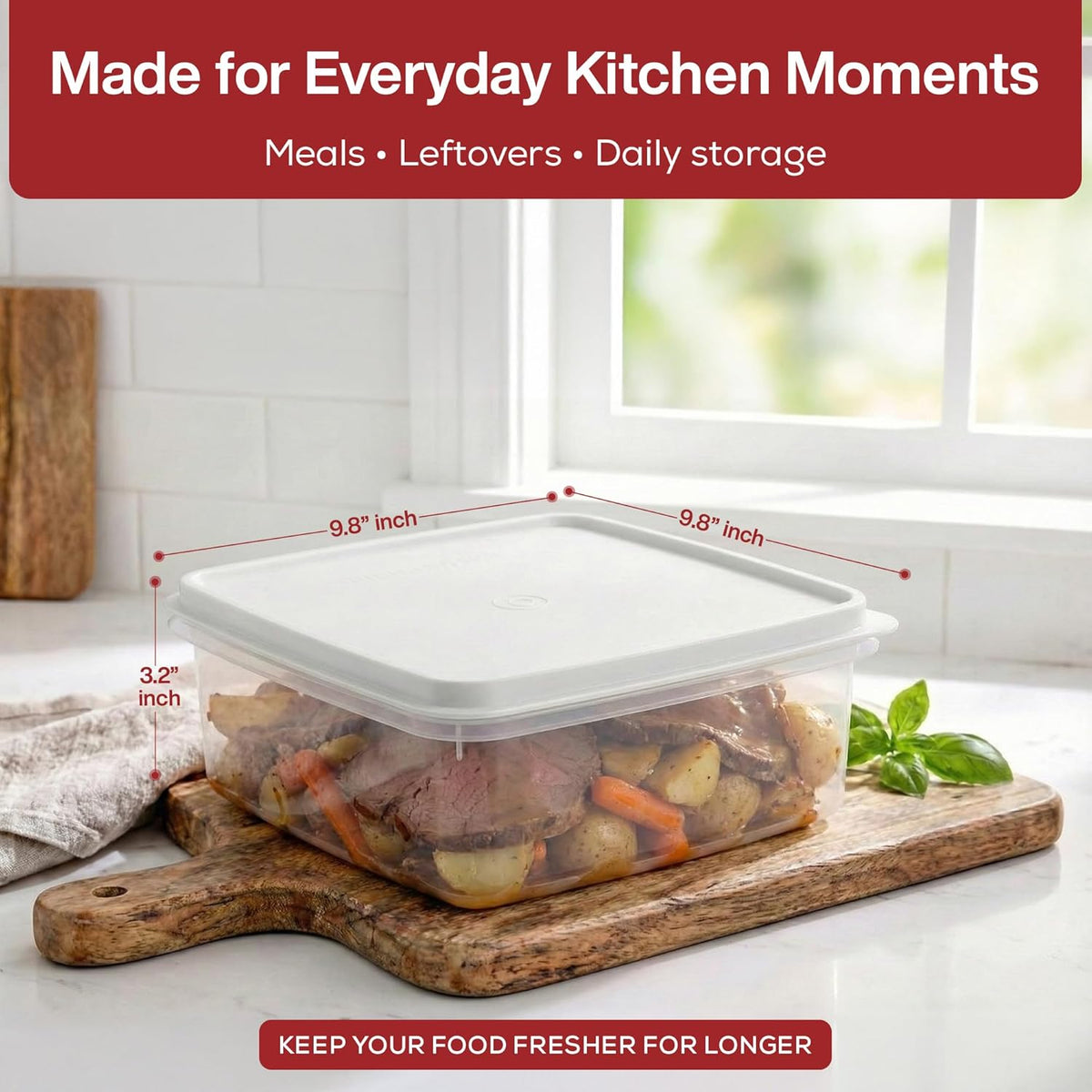 SIGNORA WARE Plastic Storage Container with Lid – 3L Cupcake Carrier – Leakproof Cookie Container Airtight – BPA-Free Plastic Container with Lid for Food Storage, Meal Prep, Leftovers, Cupcakes