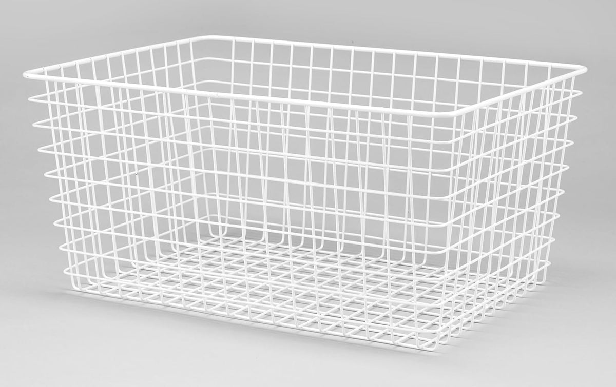 Whitmor 4 Pack Black Wire Storage Baskets for Office, Pantry, Kitchen Bins & Freezer Organizing