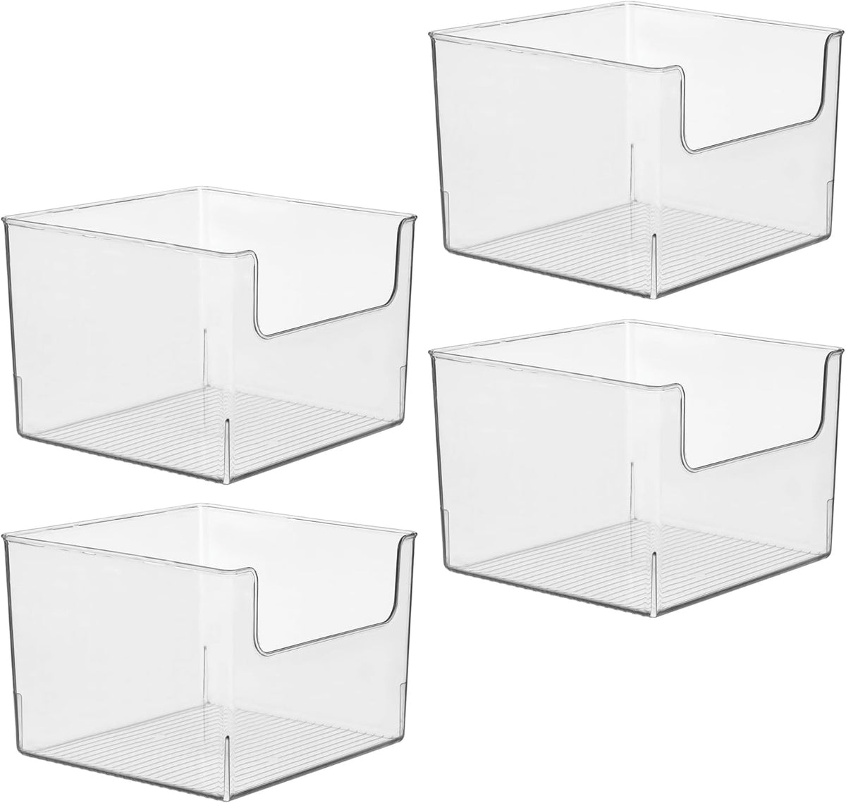 iDesign Open-Front Storage Bin for Kitchen, Pantry, Bathroom, or Home Office, Clear, Made in USA