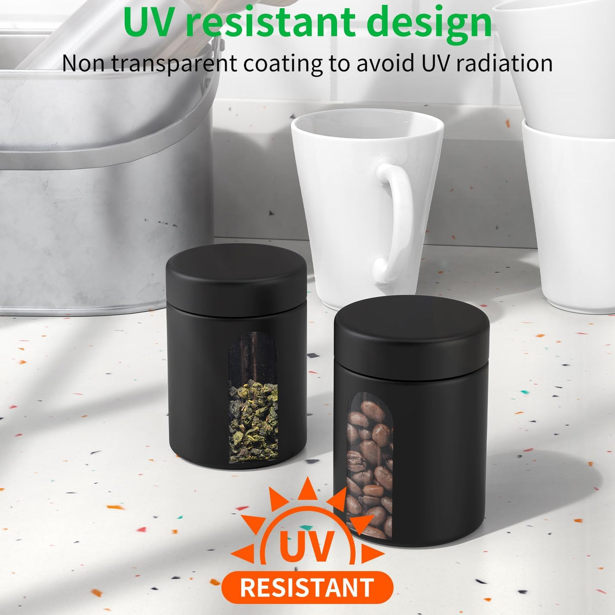 Urekt Glass Storage Jar (4 oz), Premium Food Grade Visual Container with Child Resistant Cap, Small Waterproof Bottle Multipurpose Container for Coffee Beans Nuts Teas Spices(120ml)