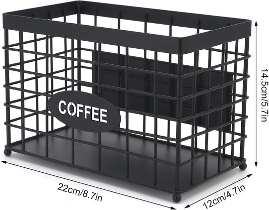 Coffee Pod Holder Basket Magnetic Coffee Pods Holder High-Capacity k Cup Holder Coffee Station Organizer,Coffee Bar Accessories.Suitable For Kitchen And Office Countertop