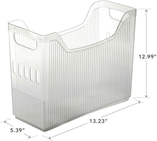 BINO | Plastic Storage Bins, Narrow - 2 Pack | THE CANYON COLLECTION | Clear Storage Bins for Organization | Clear Containers for Pantry | Fridge & Freezer Organizer Bin | Cabinet & Pantry Organizers