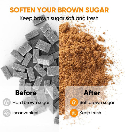 Moryimi Brown Sugar Container Airtight, 2 Quart Brown Sugar Keeper Storage Container with Spoon