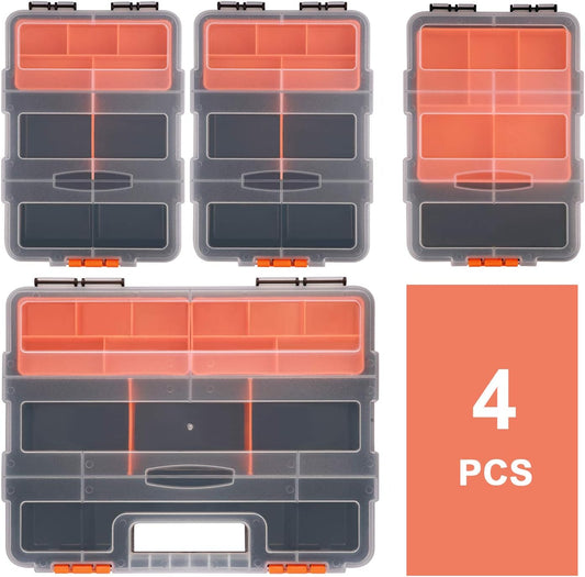 Makitoyo MP009 Hardware & Parts Organizers Versatile and Durable Storage Toolbox, 4PCS Set