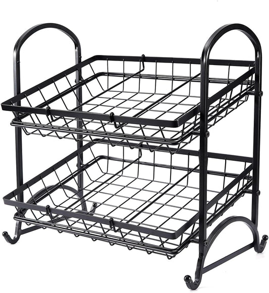 Stackable Candy Display Rack wtih Rattan|Stackable Candy Organizer|Multi-Function Snack Rack&Shelf for Chips |Perfect Display Solution for Stores (Brown, Medium)