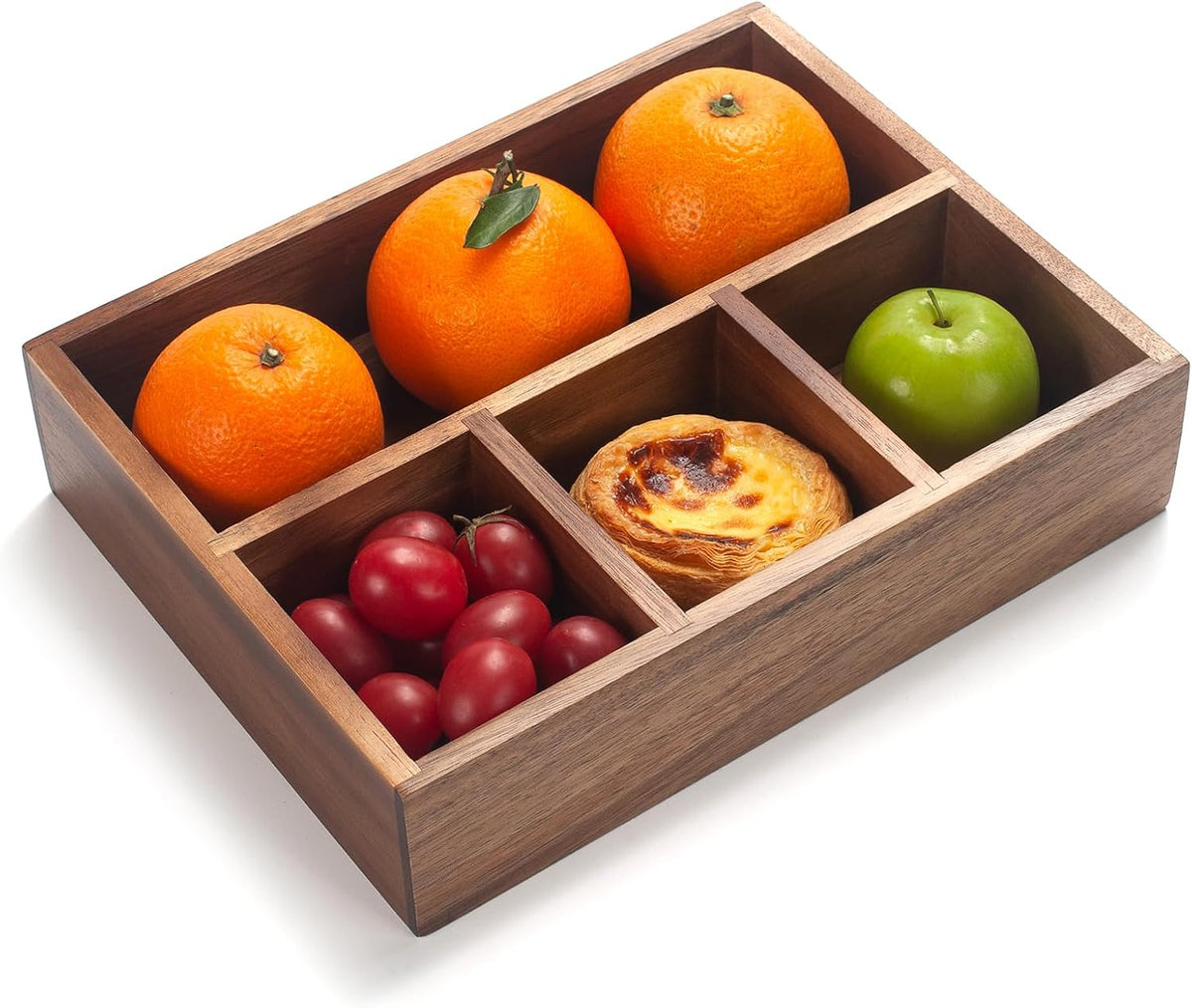 XIMISISE Tea Bag Holder, Acacia Wood Tea Bag Storage Organizer, Tea Candy Basket, Sugar Packet Organizer, Coffee Station Condiment Organizer