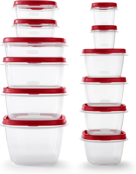 Rubbermaid Assorted Food Storage Container Set - Case of: 1; Each Pack Qty: 24; Total Items Qty: 24