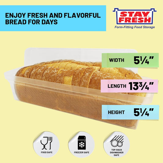 Kitchen Discovery Plastic Bread Box Container Preserve Bread Up To 5 Days and Keep Flavor and Freshness - Bread Box Plastic Storage