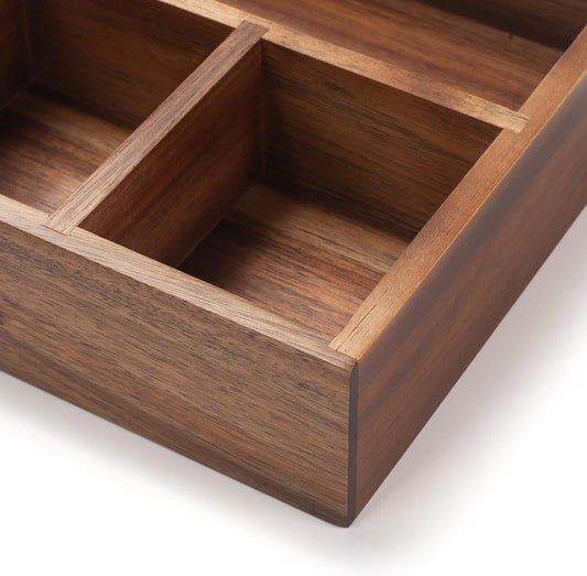 XIMISISE Tea Bag Holder, Acacia Wood Tea Bag Storage Organizer, Tea Candy Basket, Sugar Packet Organizer, Coffee Station Condiment Organizer