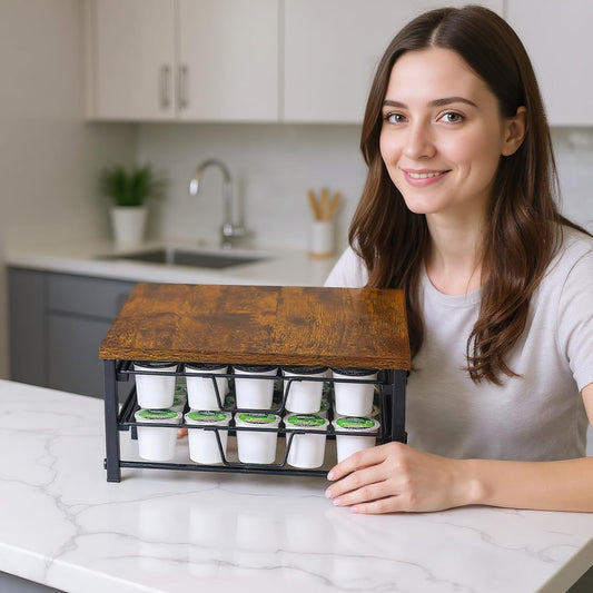 2 Tier Coffee Pod Drawer,60 Capacity Coffee Capsule Storage Organizer Holder For K Cups,Home Kitchen Counter Organizer