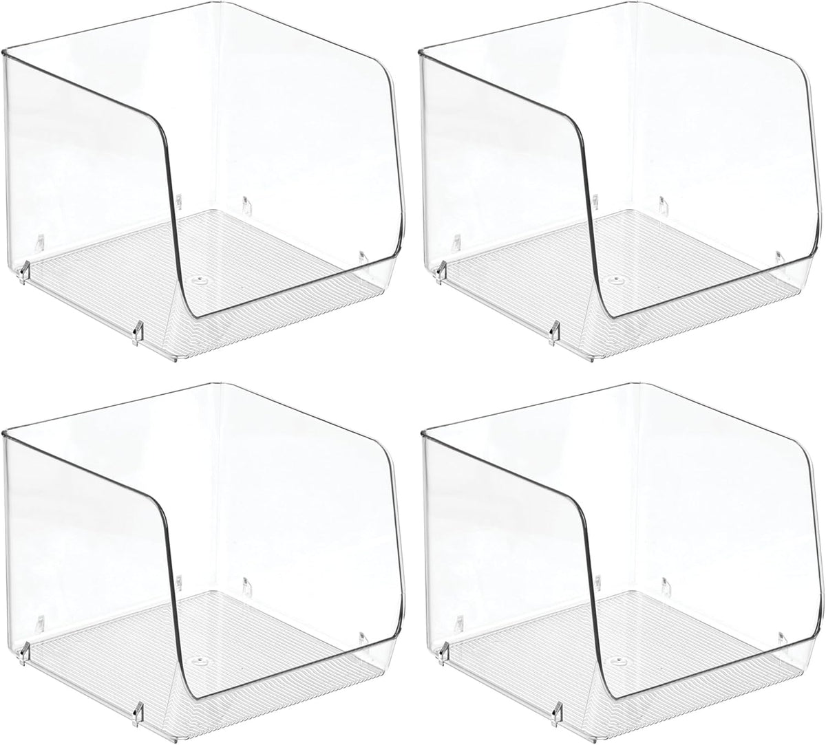 iDesign Open-Front Storage Bin - All-Purpose Bin for Kitchen, Bathroom, or Office - Clear - Made in USA