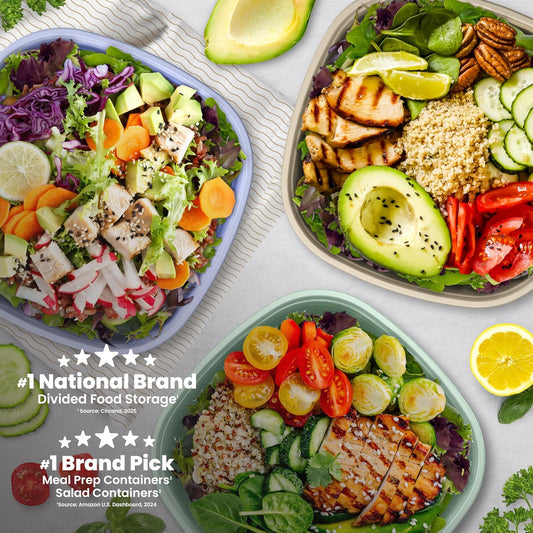 Prep Food Storage Bowls with Lids, 10 Pack, PFAS & BPA-Free