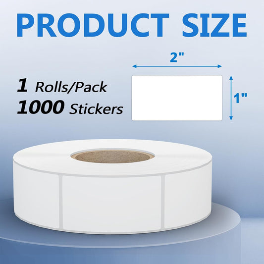 1000 Pcs 1"x2" Blank Removable Freezer Labels for Food Containers, Waterproof Food Storage Labels for Containers, Oil Resistant No-Residue Left for Kitchen Restaurants Grocery Stores Markets