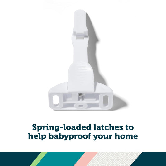 Spring-Loaded Cabinet & Drawer Latch, 10 Pack, White