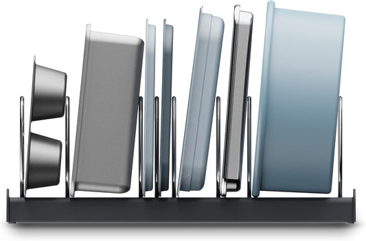 DrawerStore Cookware Organizer, Baking Tray Rack, Space Saving Storage for Pans, Lids, Cutting Boards