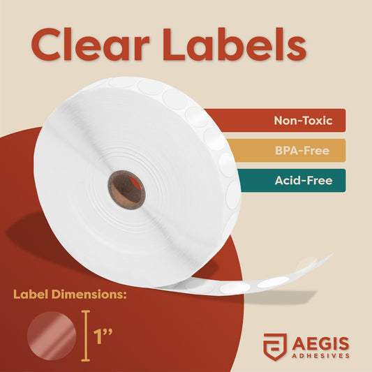 1.25" X 3.5" Clear Label Covers (1 Roll, 500 Labels) | Transparent Protective Stickers - NOT Printer Compatible - For Envelope Seals, Protects Barcodes and Addresses