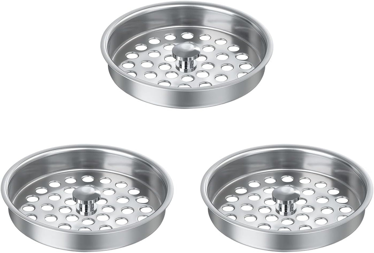 Commercial-Grade Garbage Disposal Basket Strainer Cover, Large Drain Holes