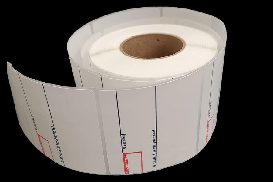 Aquos Printing Scale Label Rolls – Thermal Label Rolls Compatible with Scales Barcode Labels Printable Labels for Food, Retail, Grocery, Price & Weight Printing (CL-8000, 12 Rolls)