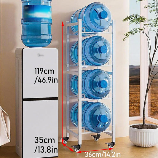 Heavy Duty 5 Gallon Water Bottle Holder Dispenser Stand, Separated 2/3/4/6/8/9/12-tier Stackable Water Jug Storage, Upright Drink Cooler Caddy(4 Tray -1 * 4)