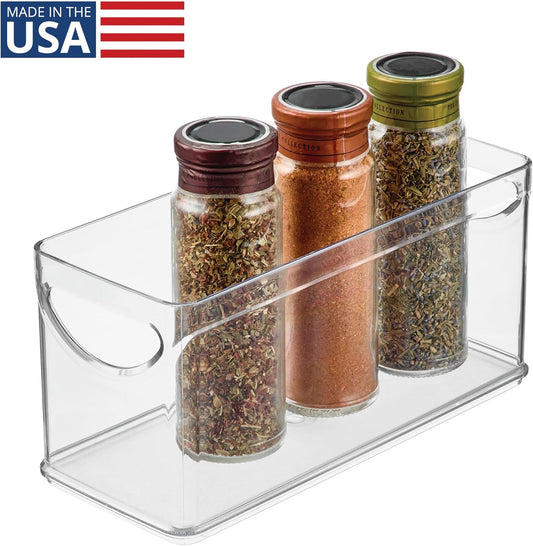 iDesign Recycled Plastic Cabinet and Pantry Storage Bin with Integrated Handles – 10” x 4.25” x 5”, Clear Bin